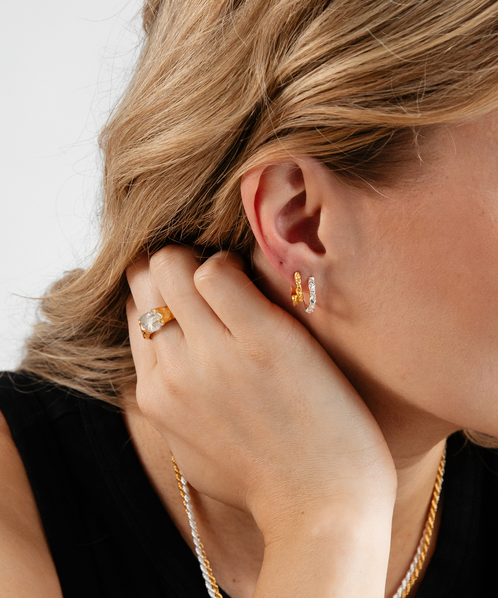 IX Rustic Earring Silver