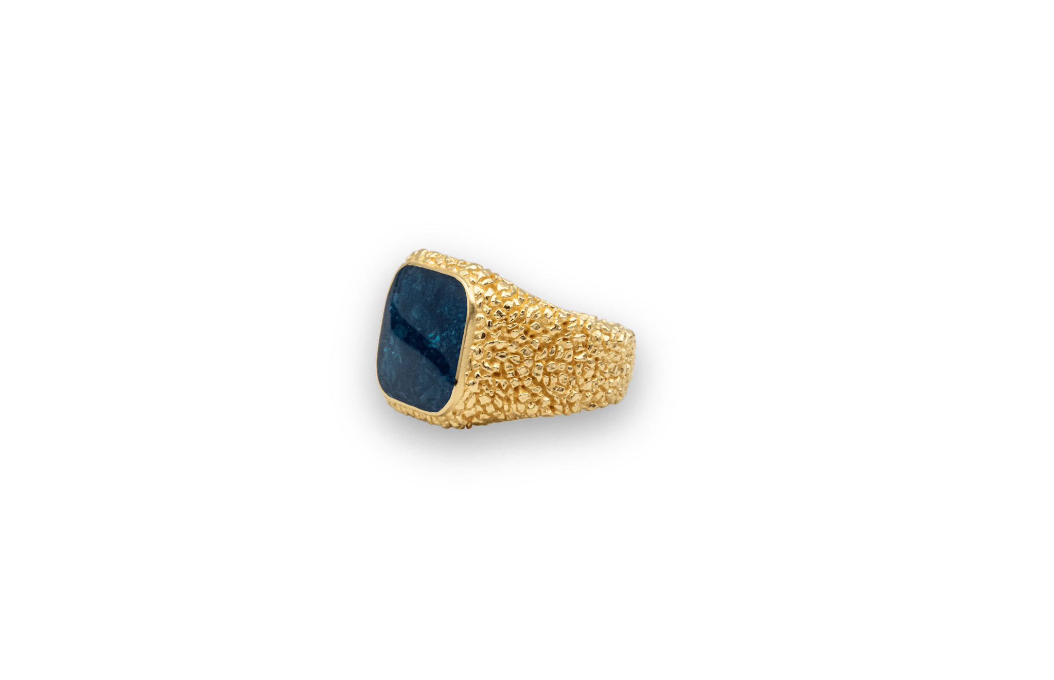 IX Crunchy Cushion Blue Enamel Ring