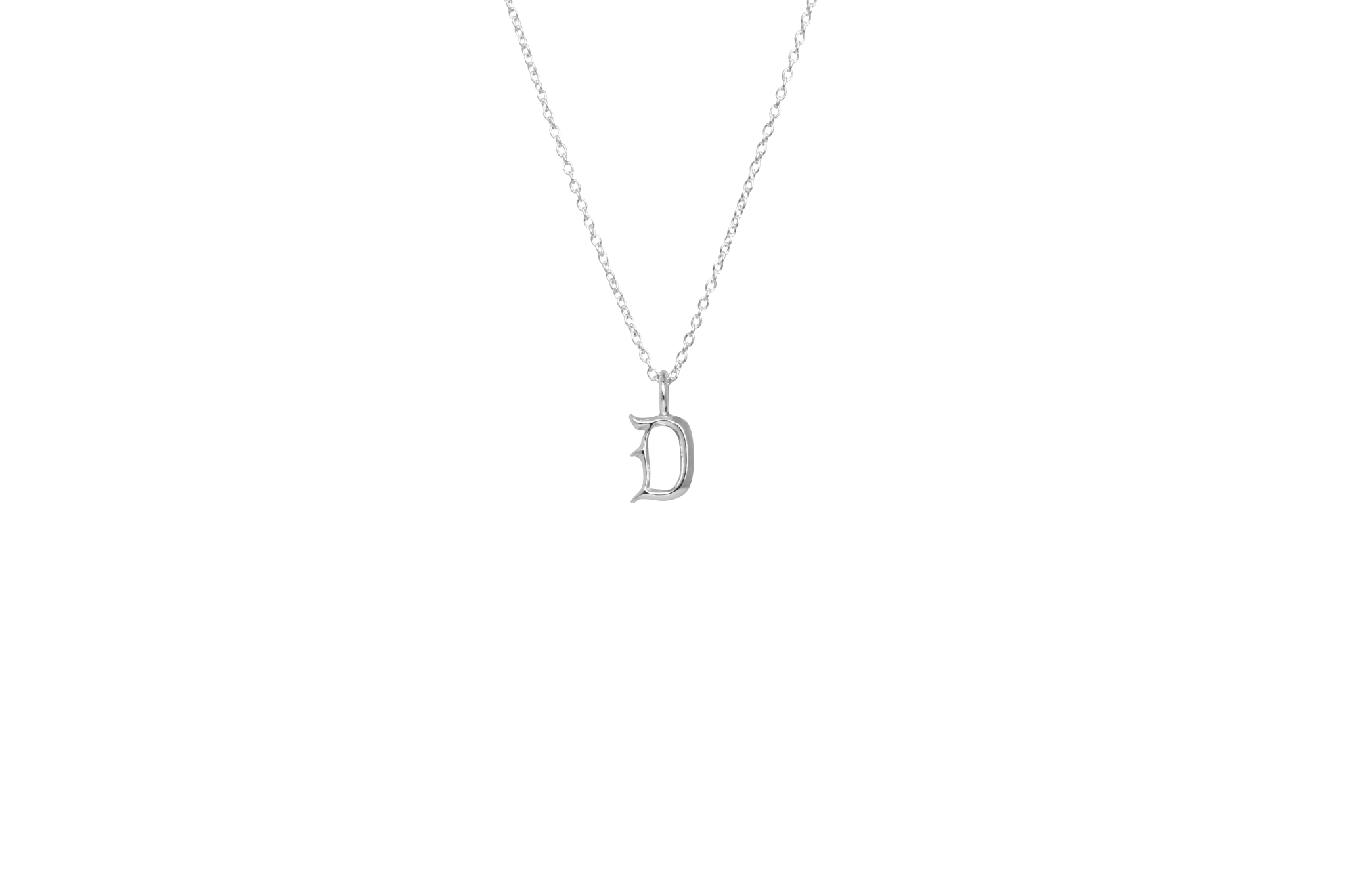 IX D Letter Charm Silver