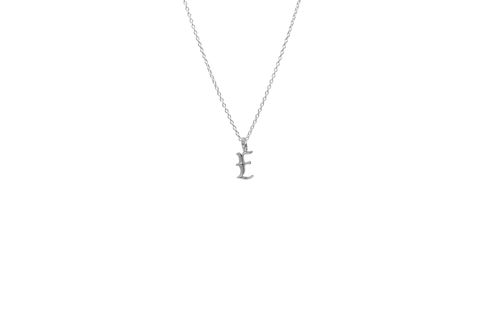 IX E Letter Charm Silver