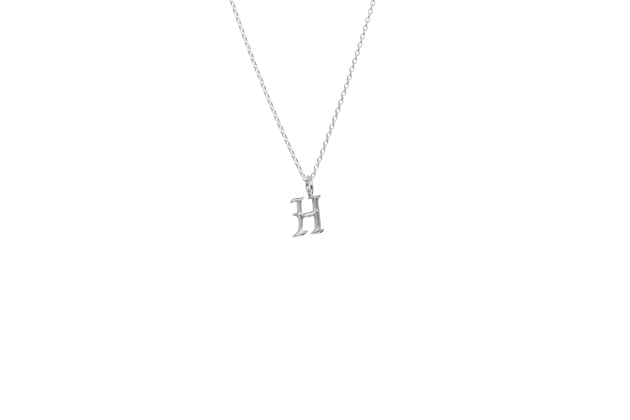 IX H Letter Charm Silver