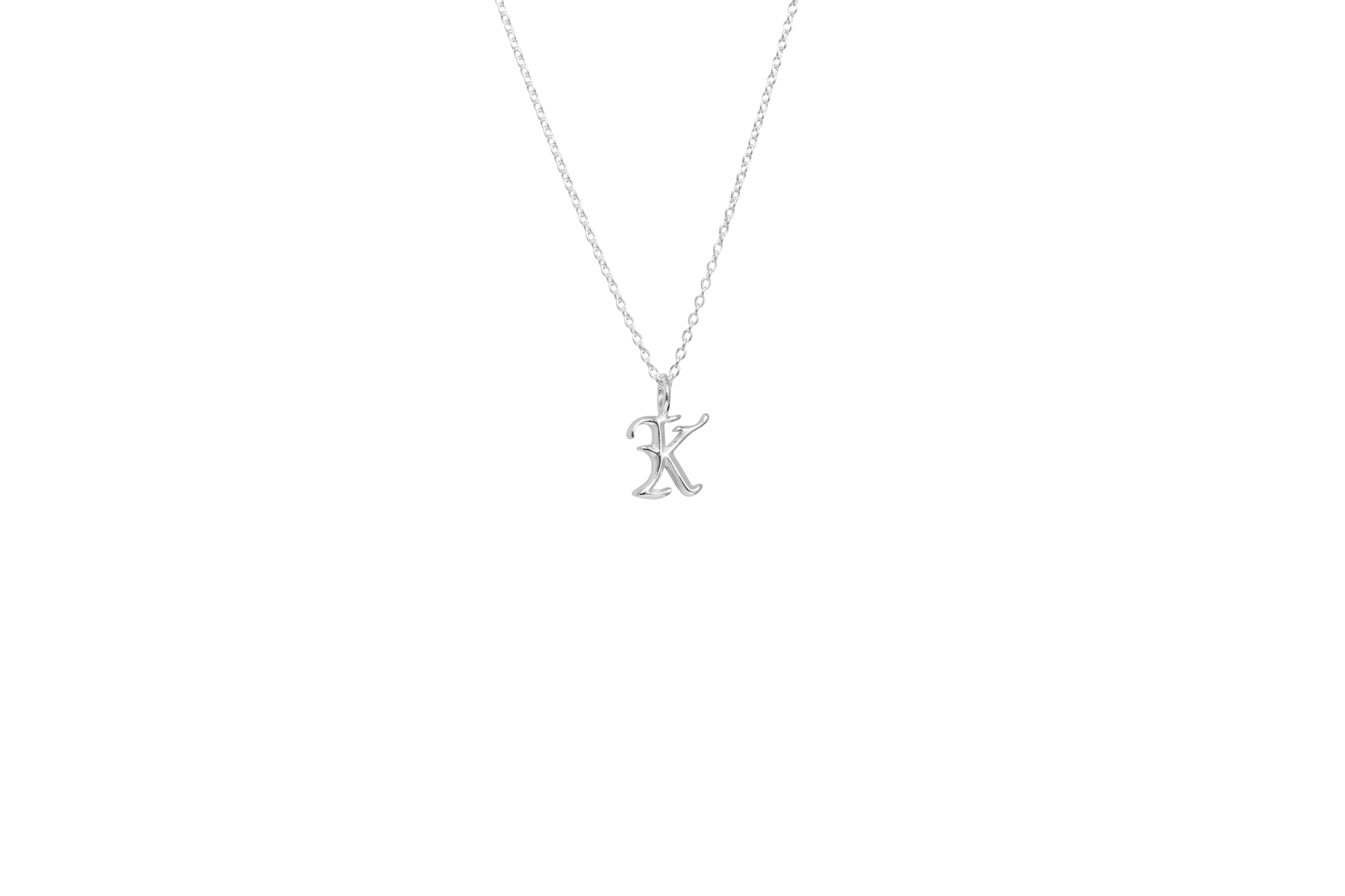 IX K Letter Charm Silver