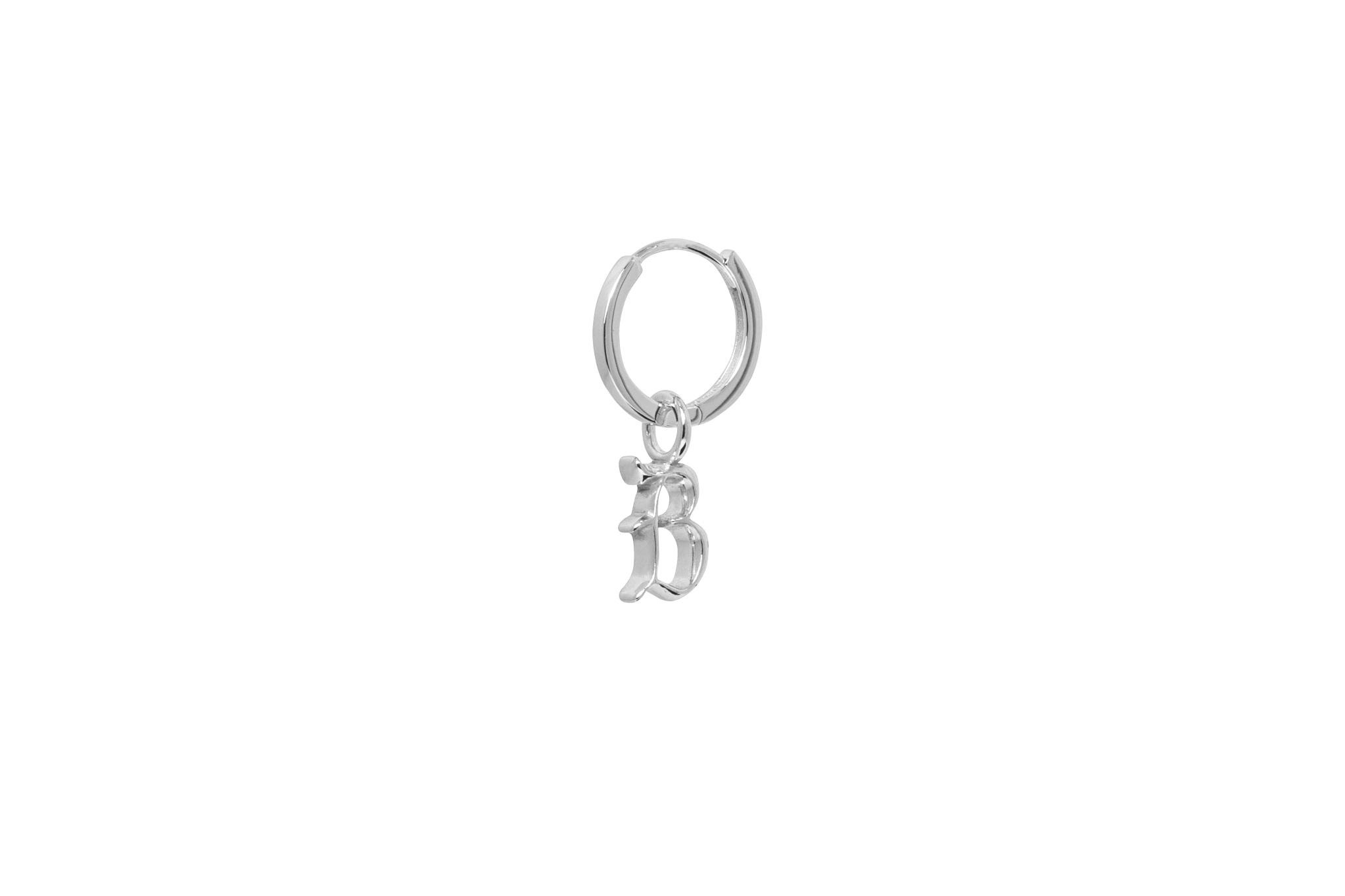 IX B Letter Charm Silver