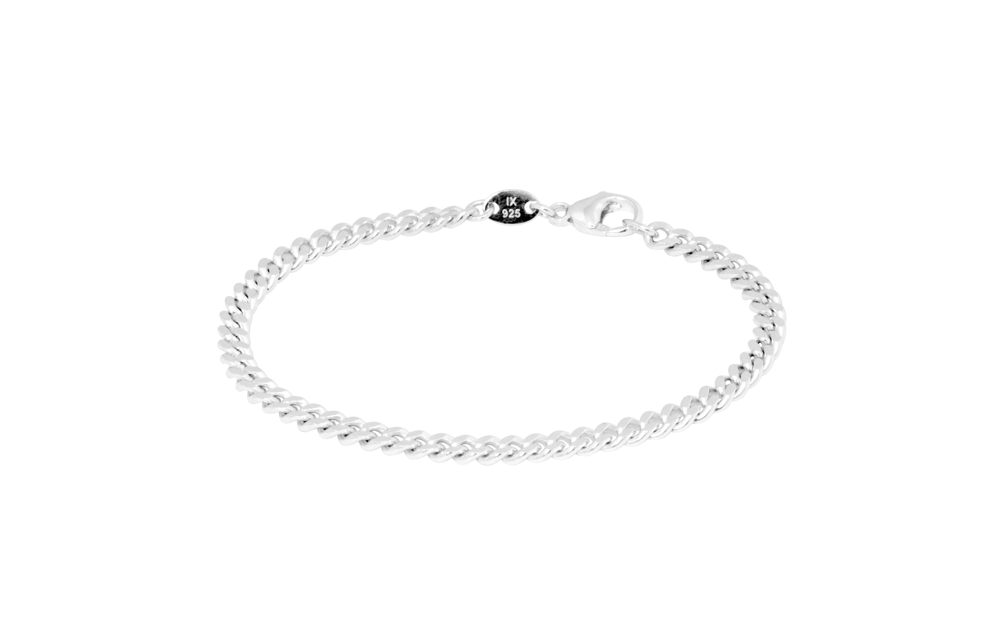 IX Curb Brushed Bracelet Silver