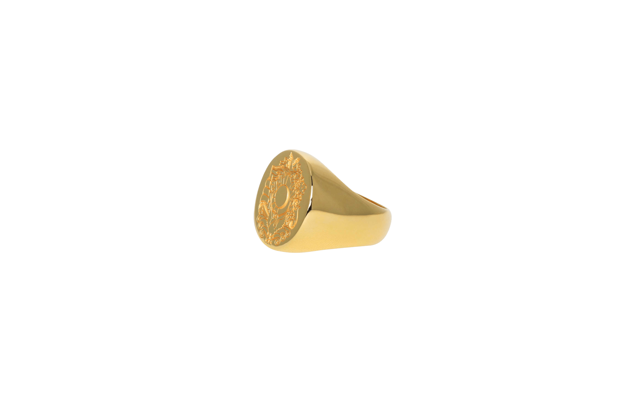 IX Oval Family Crest Signet Ring