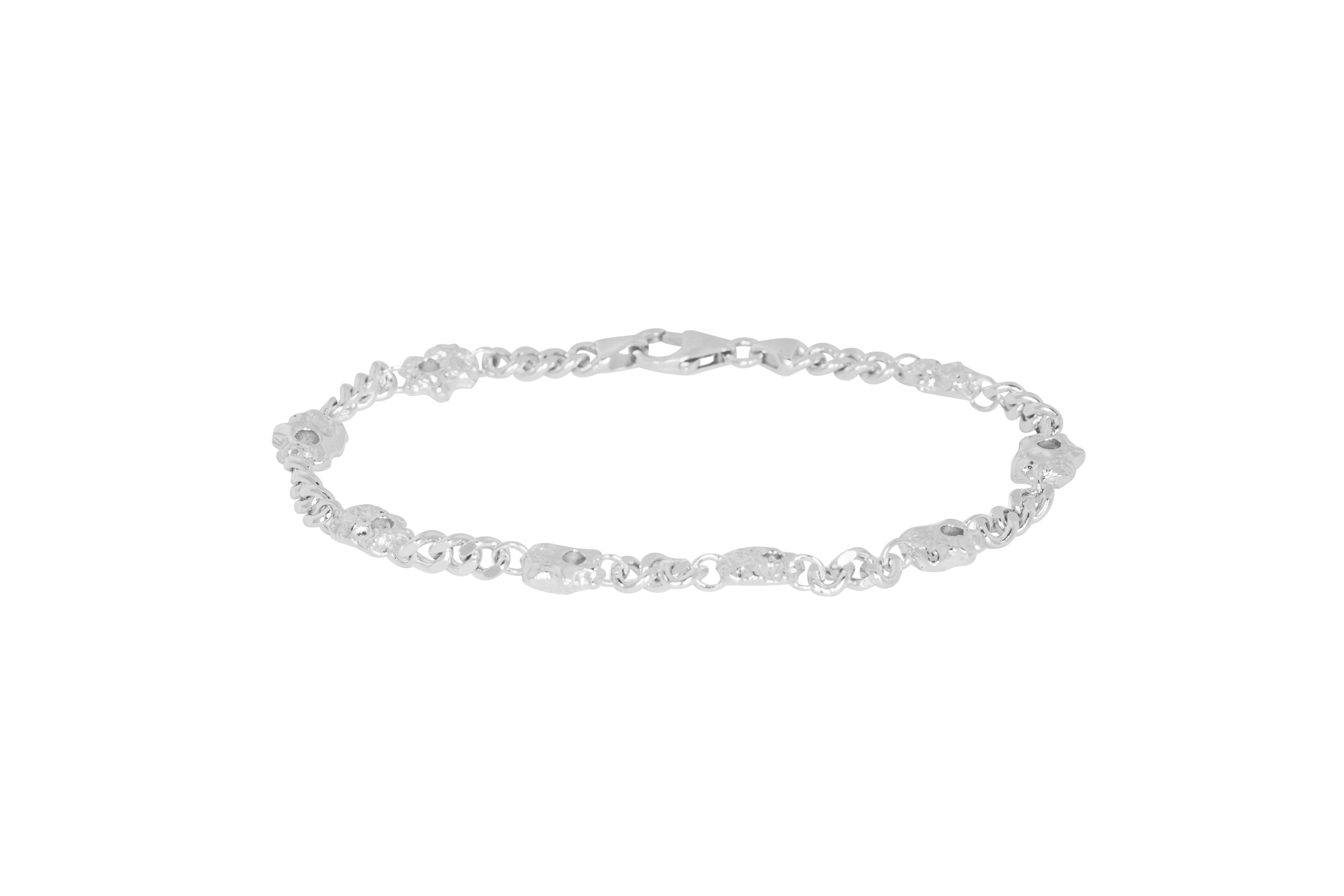 IX Rock Curb Bracelet Silver