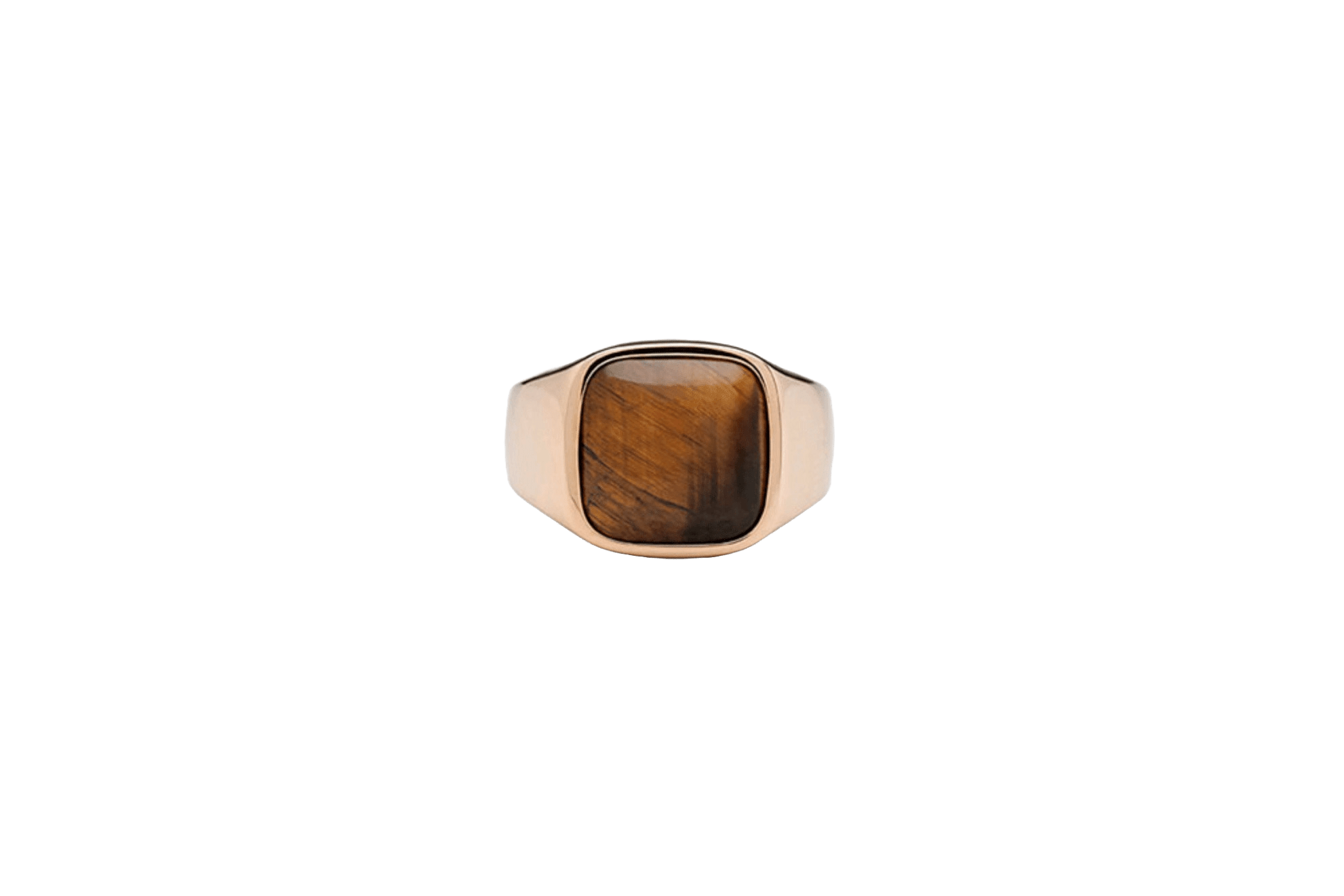 IX Cushion Signet Ring Tiger Eye Gold 14K