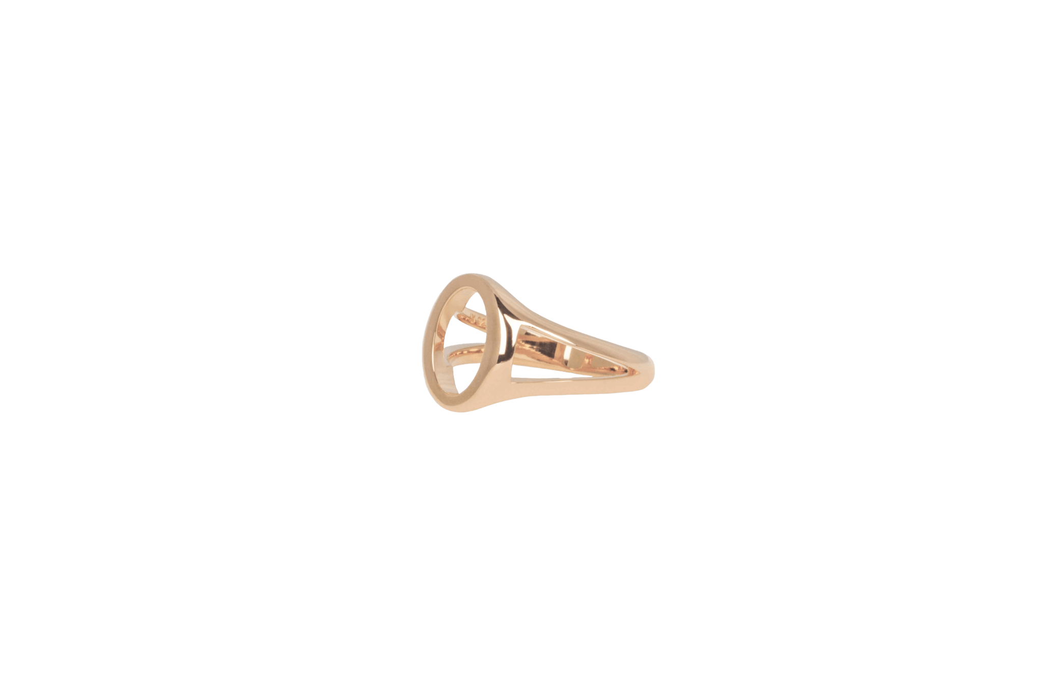 IX Mini Oval Simple Signet Ring Gold 14K