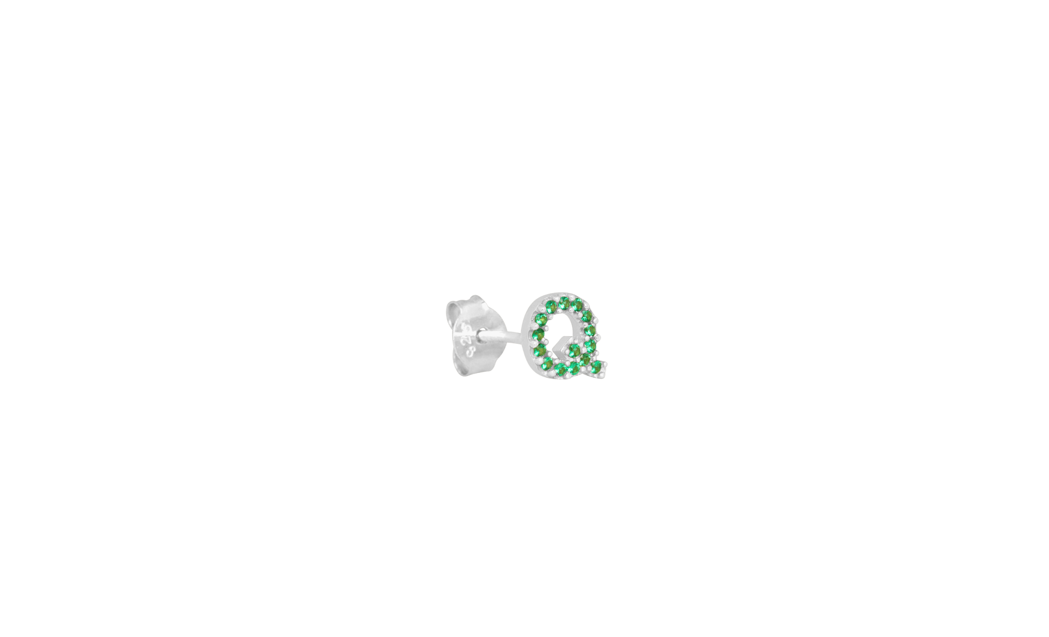 IX Q Green Earring Silver