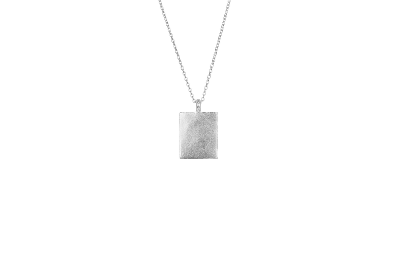IX Rustic Square Pendant Silver