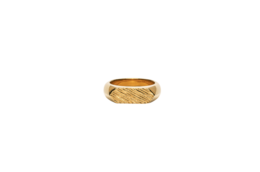 IX Mini Brushed Hexagon Ring