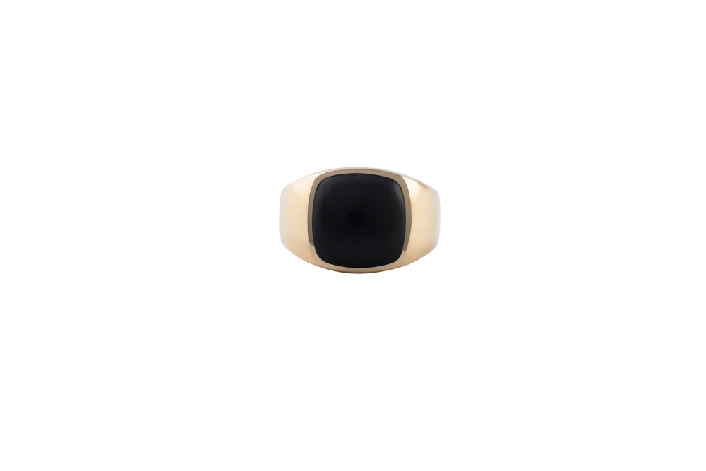 IX Cushion Signet Ring Black Onyx