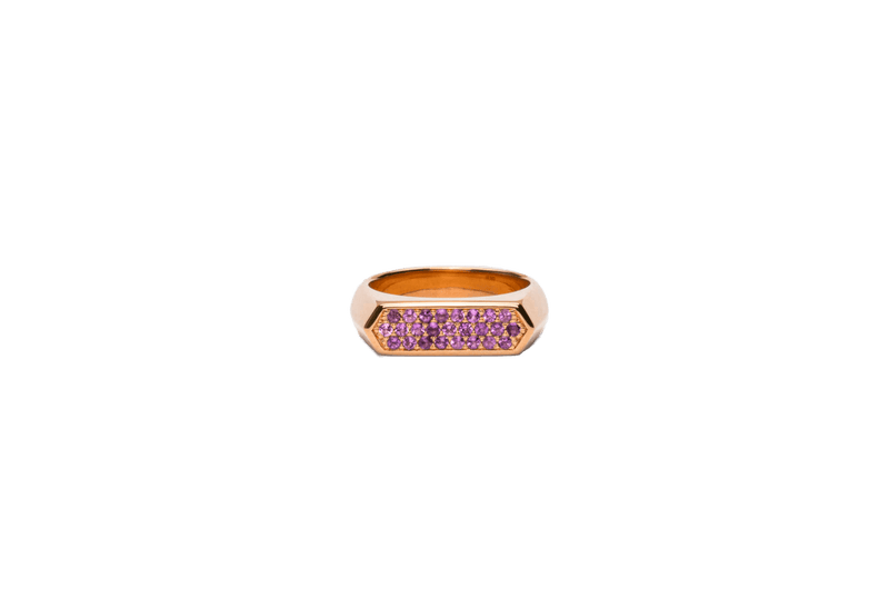 IX Mini Hexagon Ring Purple Gold 14K