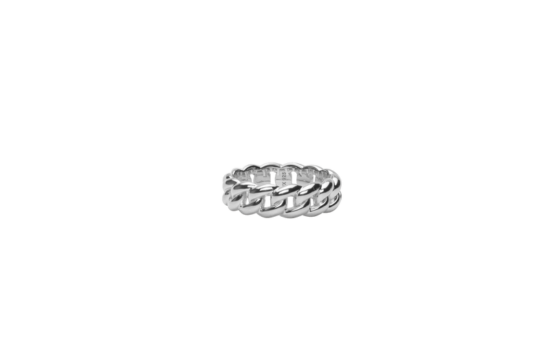 IX Polished Curb Ring Silver