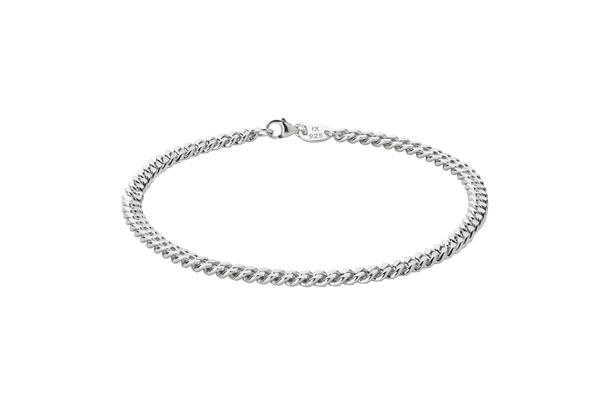 IX Curb Anklet Silver